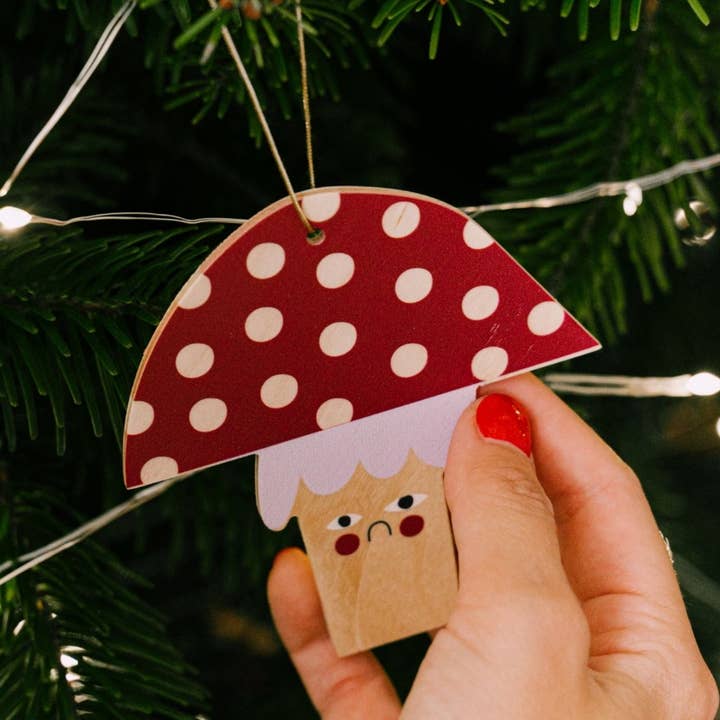 Decoração de Natal pendente em forma de cogumelo por atacado de milin