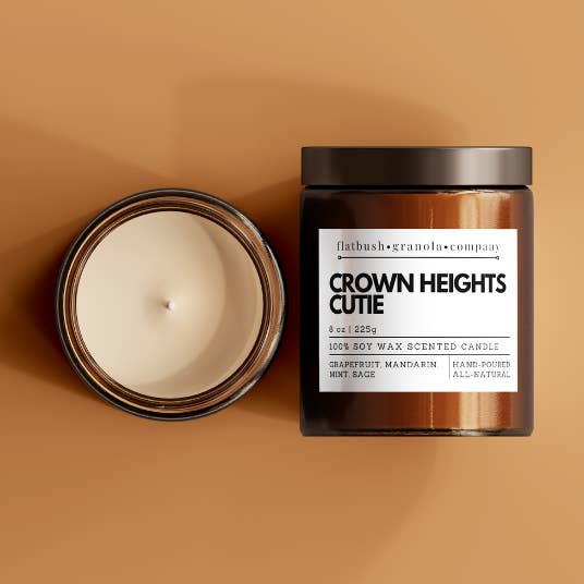 Crown Heights Cutie 100% Soy Wax Candle for wholesale by Flatbush Granola Company