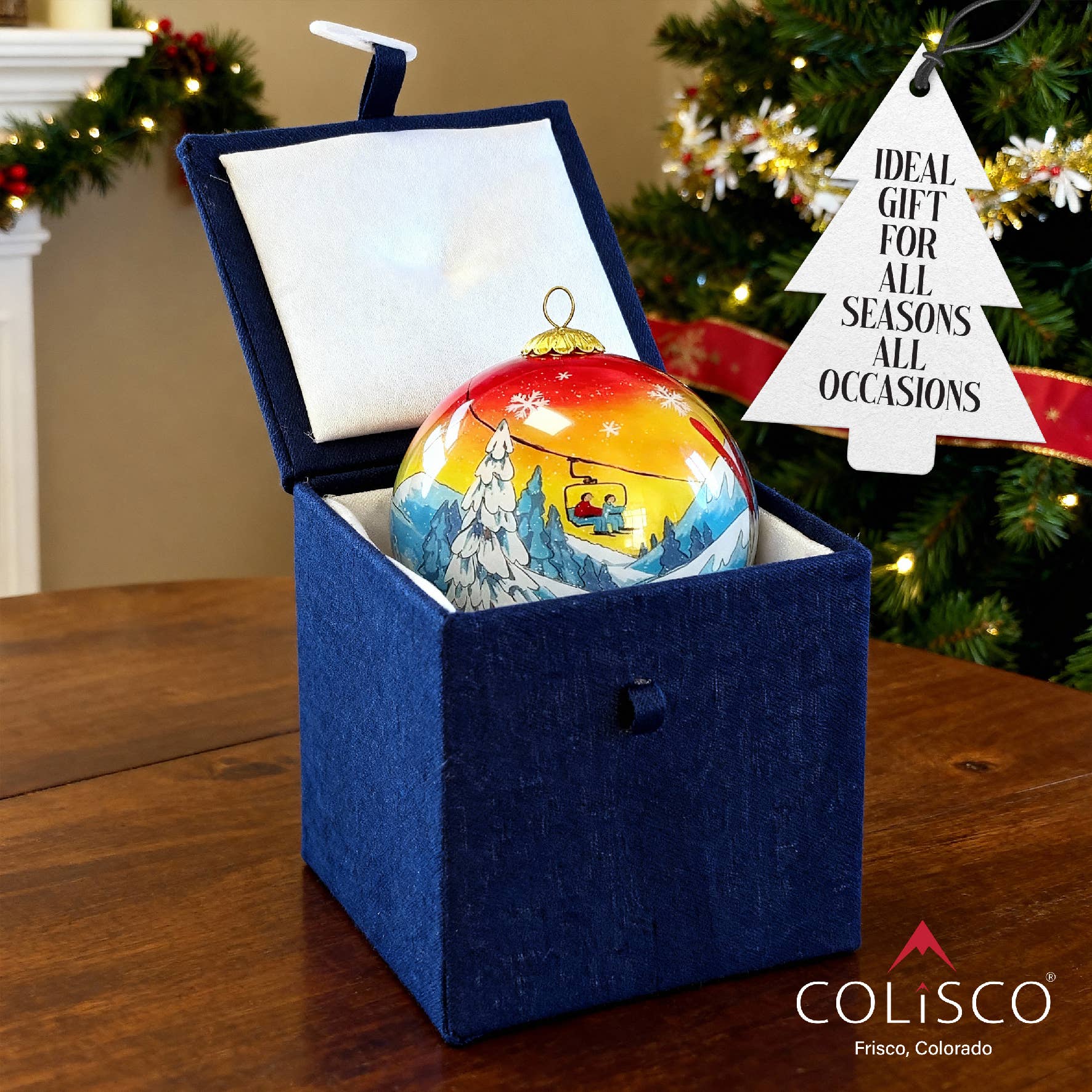 Colisco Wholesale – wholesale Prydnad – Colisco Solnedgång Skidåkning Handmålad Glasprydnad5