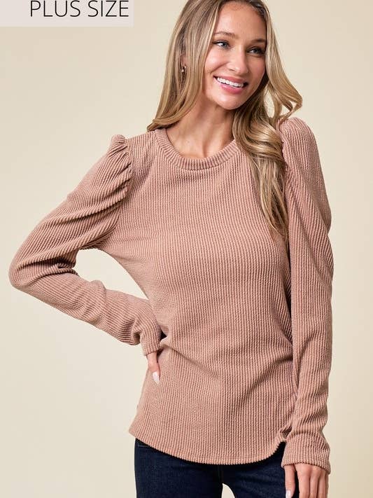 LMT4604PL- PLUS SIZE Micaelas Long Sleeve Top for wholesale by lovely melody