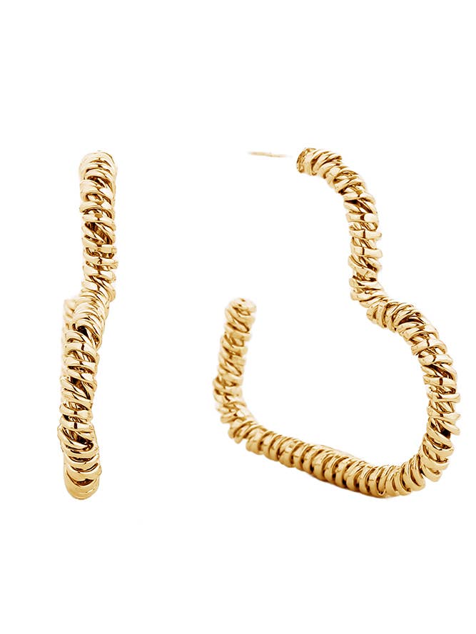 Perno a forma di cuore immerso in oro 14 carati/oro bianco per la vendita all'ingrosso da parte di Hana