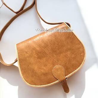 Handcrafted Moroccan Leather Crossbody Bag for wholesale by HandmadeBestSeller