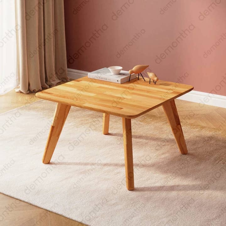 Mesa de centro cuadrada de madera maciza Dakota – Mesa de salón minimalista para venta al por mayor de Tomruque