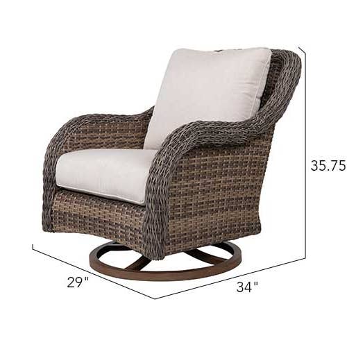 Beige Mitchell 4-Piece Wicker Sofa Set with Swivel Rocking Chairs for wholesale on Faire4