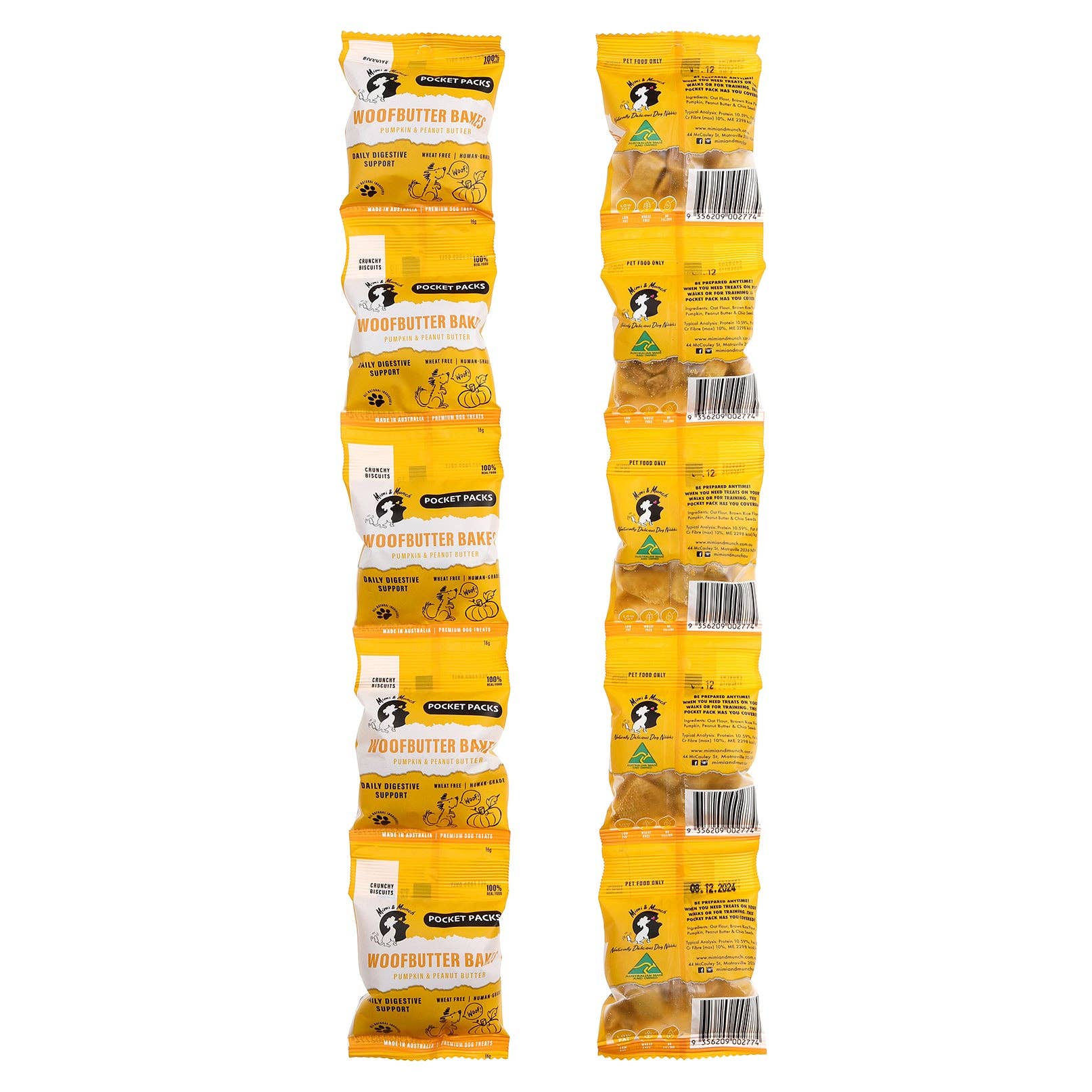Mimi & Munch - Wholesale Pet treats – Dog - Mimi & Munch Woofbutter Bakes Natural Dog Treats - Pocket Packs3