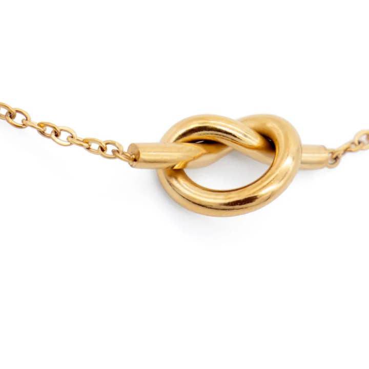 HoopLa - Wholesale Pendant/Charm Necklace - Sailor's Love knot- 14K Gold Steel Necklace8