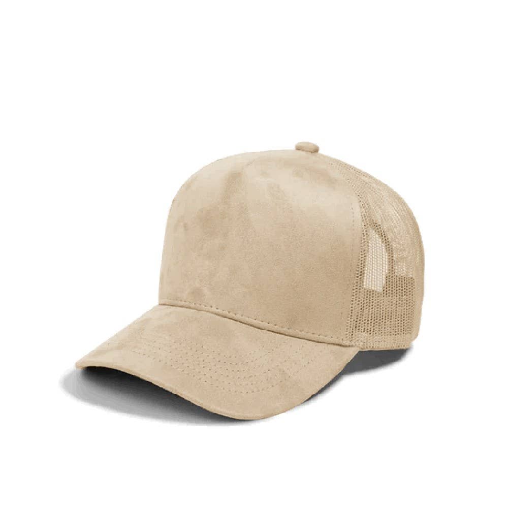 DOBBI - Wholesale Trucker Hat - Unisex - Plain 5Panel Suede Curve Mesh4