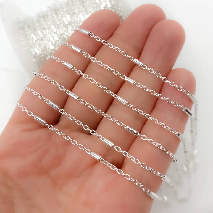 Tresor Jewelry Inc. - Wholesale Link & Chain Necklace - Y133SS. Sterling Silver Satellite Tube Chain