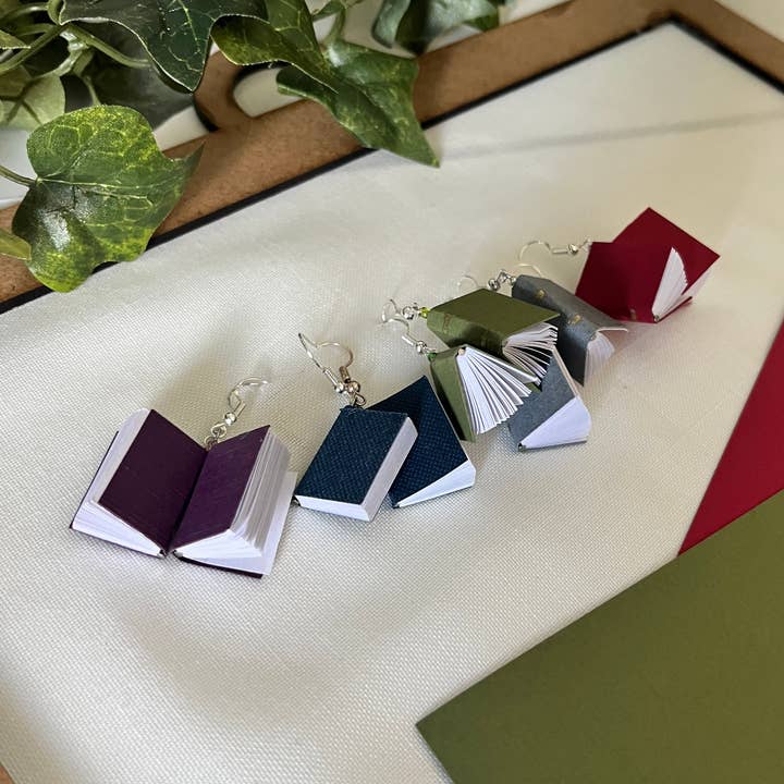 Mini Book Earrings for wholesale by Sageware