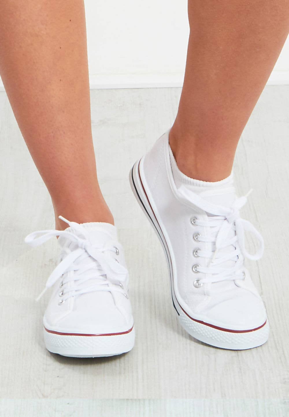 justyouroutfit - Wholesale Lifestyle Sneakers - Women's - Canvas Flat Lace Up Trainers0