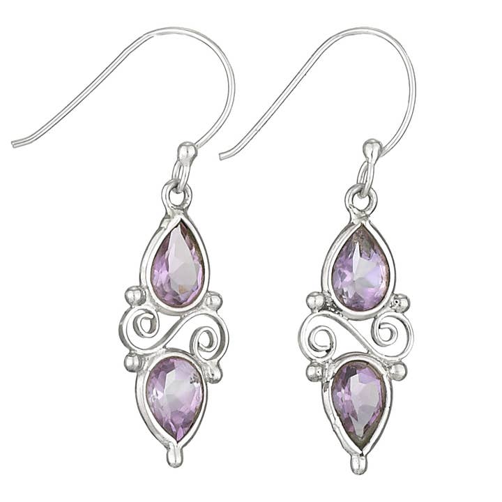 Purple Rain Amethyst Sterling Silver Earrings for wholesale by Tiger Mountain Jewelry