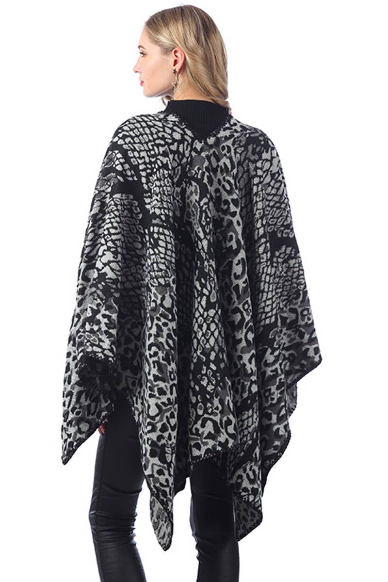 ACCITY - Wholesale Poncho - Women's - LEOPARD PRINTING SHAWL WRAP CAPE PONCHOS_CWASC0428