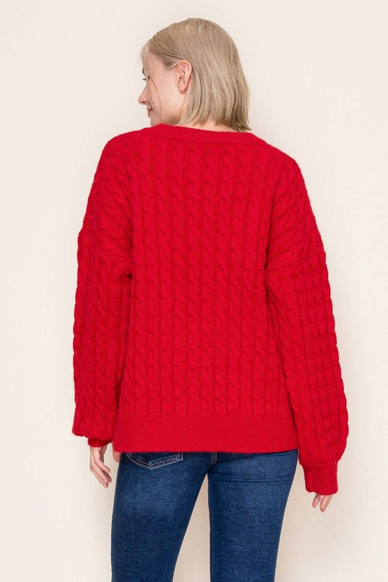 White Birch - Vendita all'ingrosso Maglione tricot - Donna - Maglione a Maniche Lunghe in Maglia Tinta Unita T113469