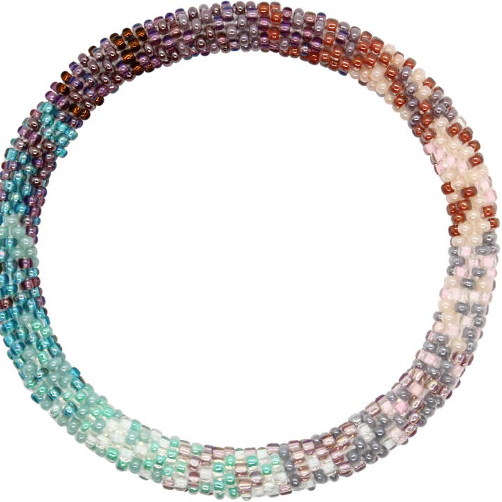 Handgemaakte Fair Trade Nepal Glaskralen Armband 5-pack voor wholesale door Lotus Sky Jewelry