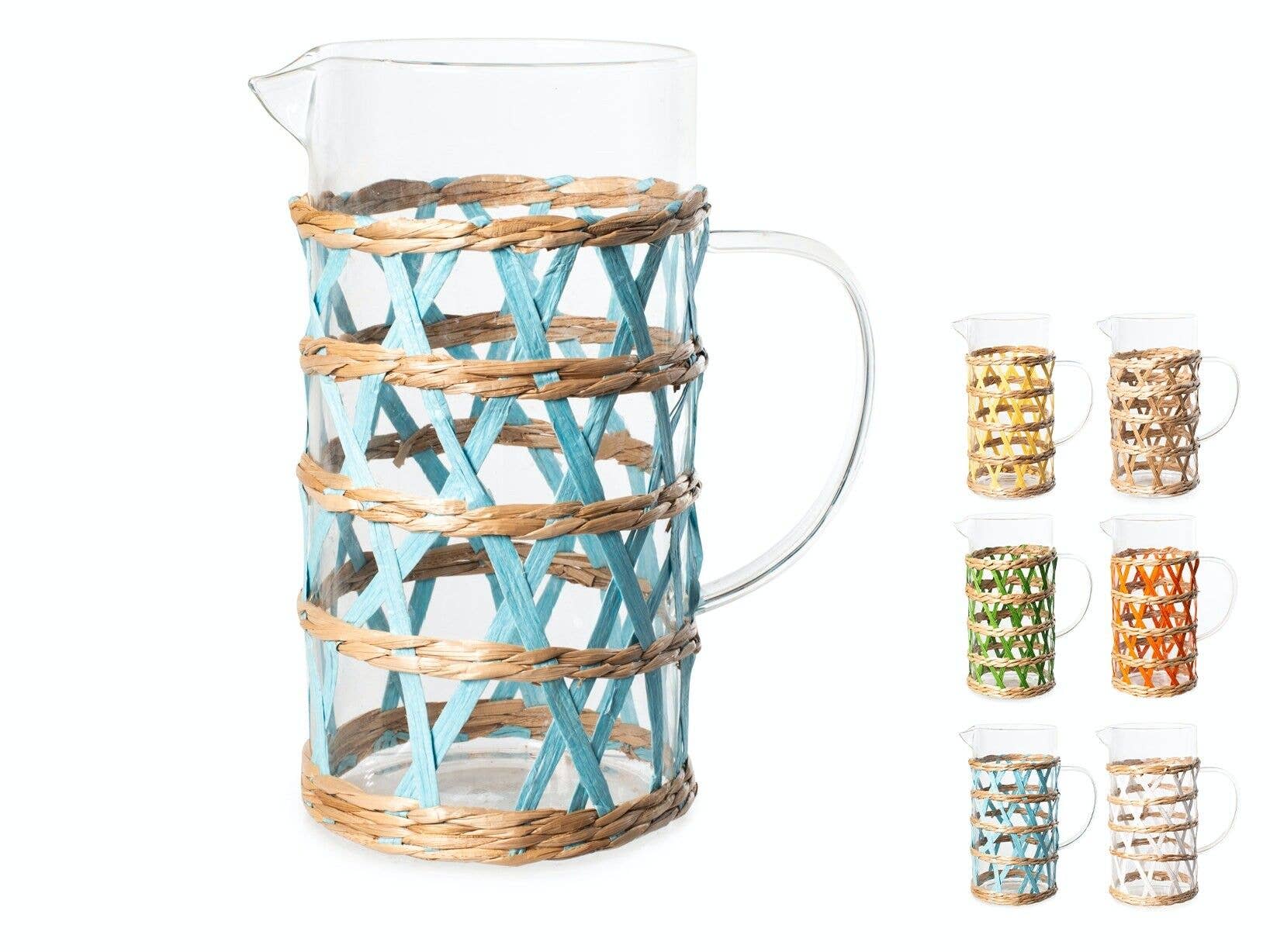 H&H - Vendita all'ingrosso Caraffe - Brocca In Vetro Con Intreccio 1,4 Lt0