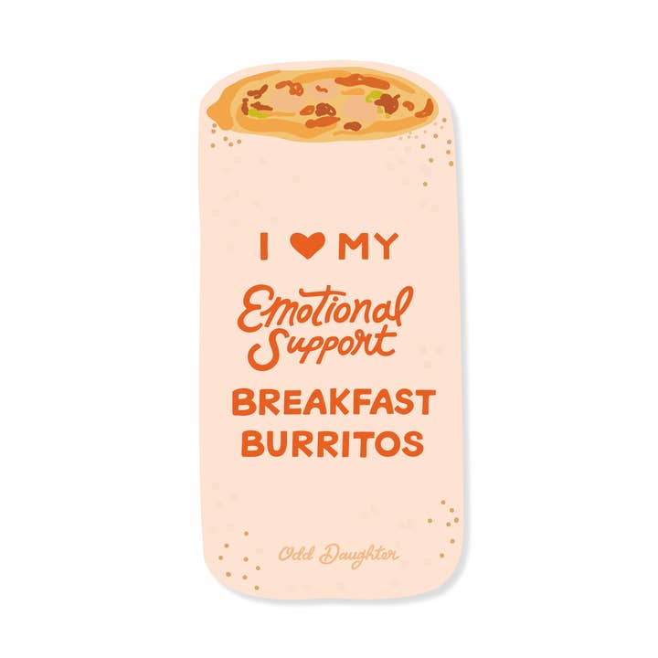 Breakfast Burritos - Vinyl Sticker for wholesale by Odd Daughter Paper Co.