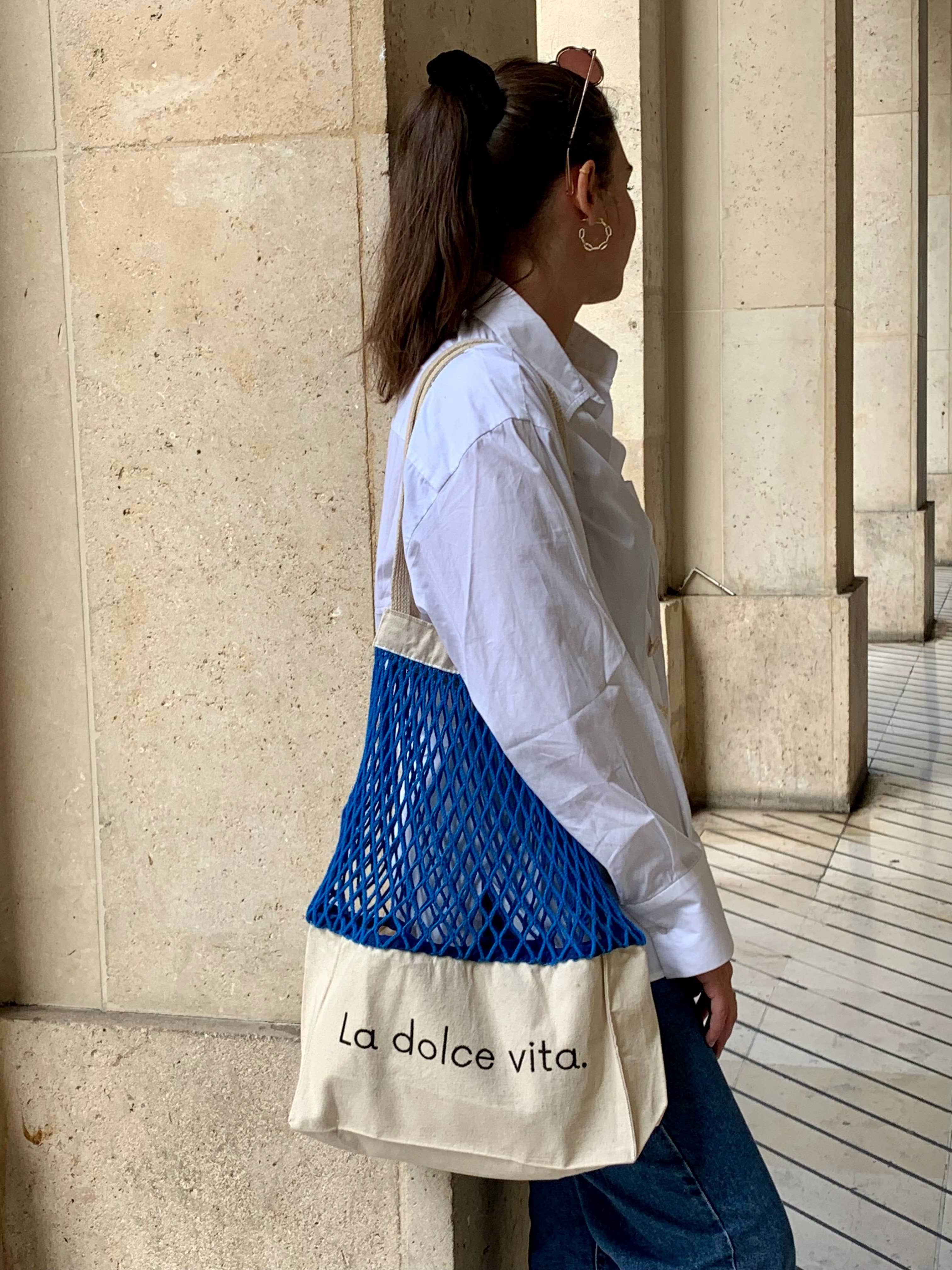 SHOPPINETTE - Wholesale Tote Bag - Women's - Embroidered mesh bag “La Dolce Vita”9