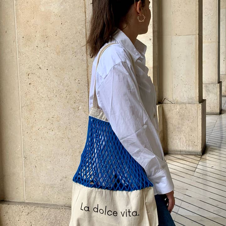 SHOPPINETTE - Wholesale Tote Bag - Women's - Embroidered mesh bag “La Dolce Vita”9
