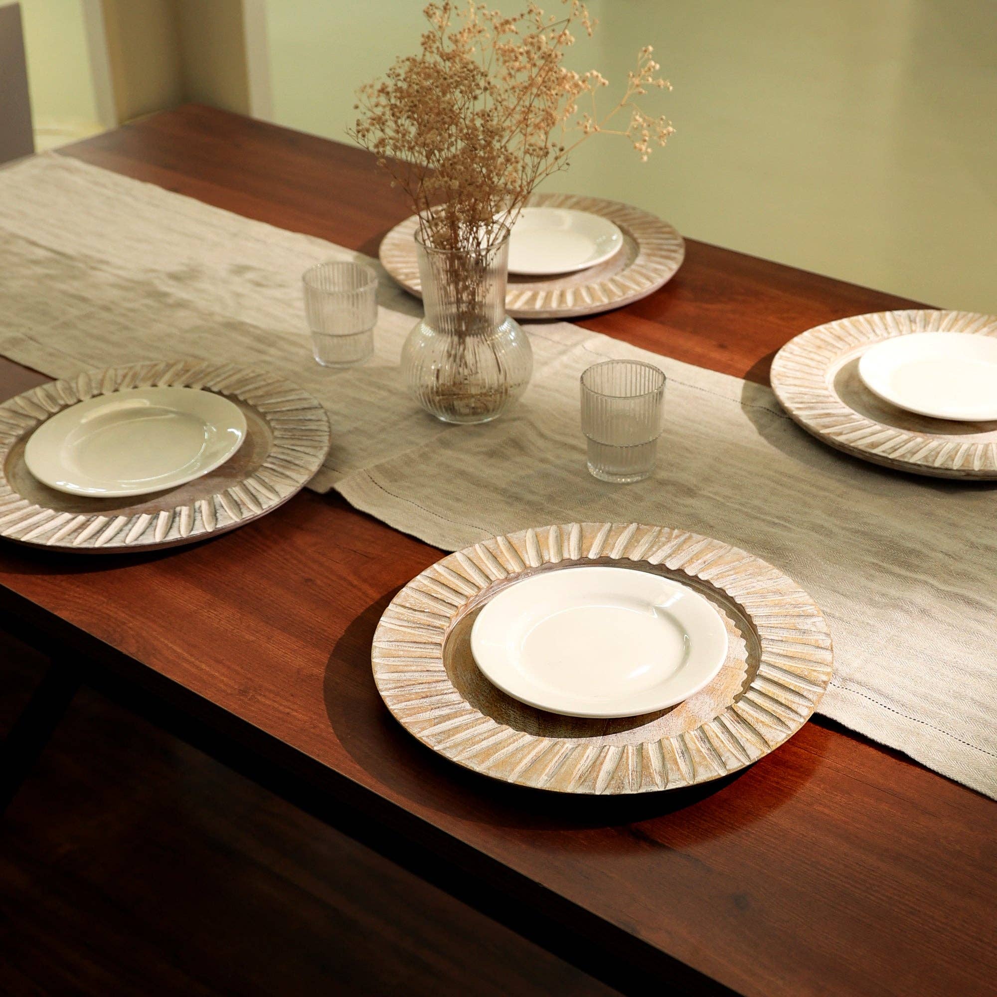 ExpoBazaar - Wholesale Dinner Plate - Wood Charger Plate | Handmade 13" Artisan Wooden Tableware4