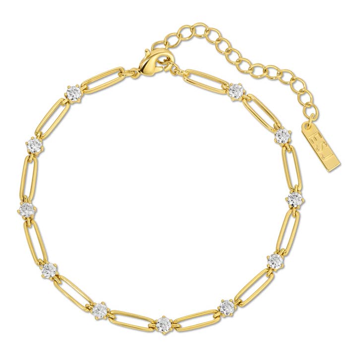 Sparkle Link Armband - Guld för wholesale av Elizabeth Stone Jewelry