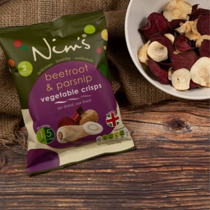 Nims Fruit Crisps – wholesale Crisps – Nim's Beetroot and Parsnip Crisps - Multipack Box of 12X18g