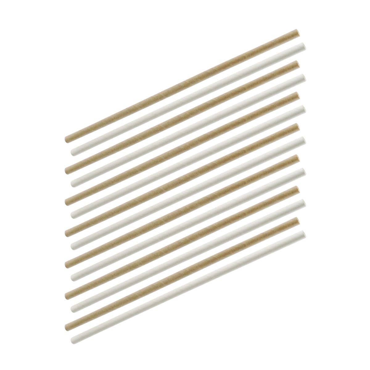 Fackelmann - Vendita all'ingrosso Cannuccia - Bar Concept, set di 60 cannucce di carta marroni e bianche, 24 cm0