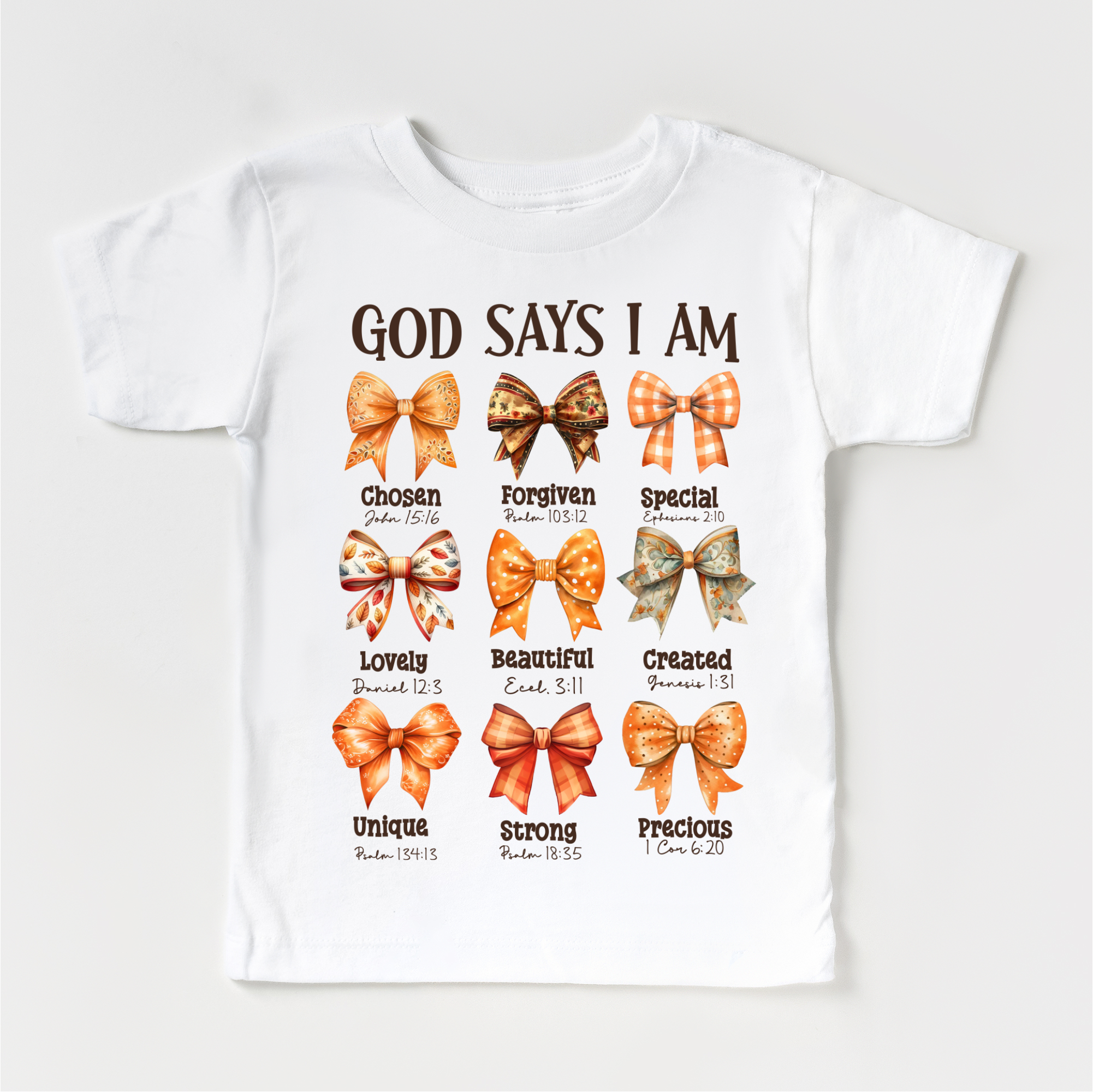 Madi Moosh - Wholesale Screen Printed T-Shirt - Kids - God Says I Am Christian Fall Shirt - Fall Tee1
