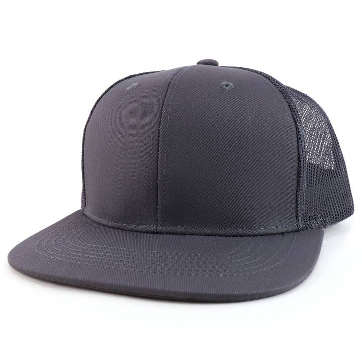 Trendy Apparel Shop - Wholesale Trucker Hat - Unisex - Oversize 2XL Blank Plain Flatbill Mesh Snapback Baseball Cap