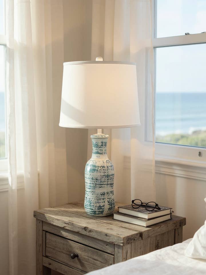 Farmhouse/Nautical Faux Clay Water Jug Lamp for wholesale by Coast Lamp Mfg