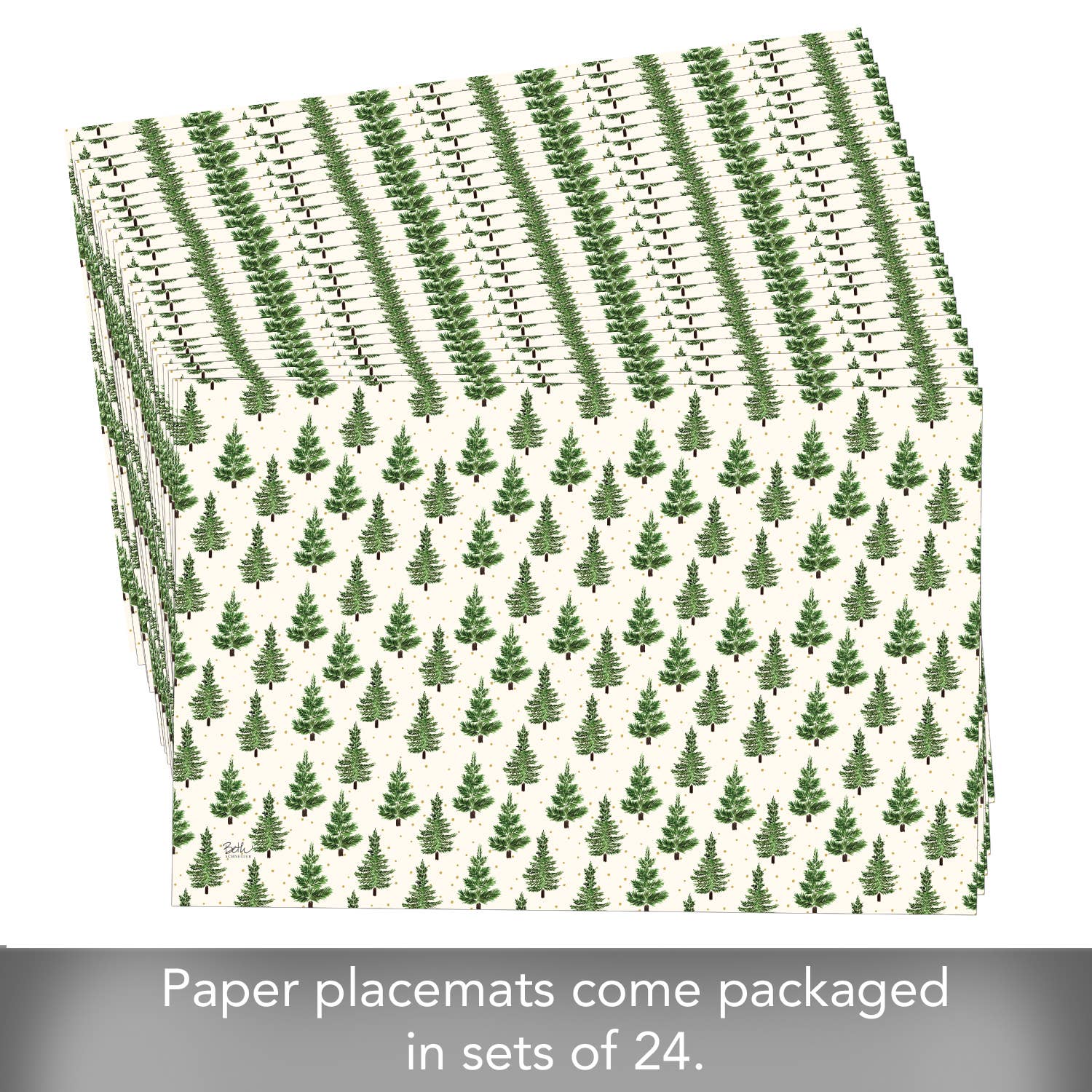 CounterArt/Highland Home/Thirstystone - Wholesale Disposable Placemat - "Christmas Trees" Premium Paper Stock Placemats 24 Sheet2