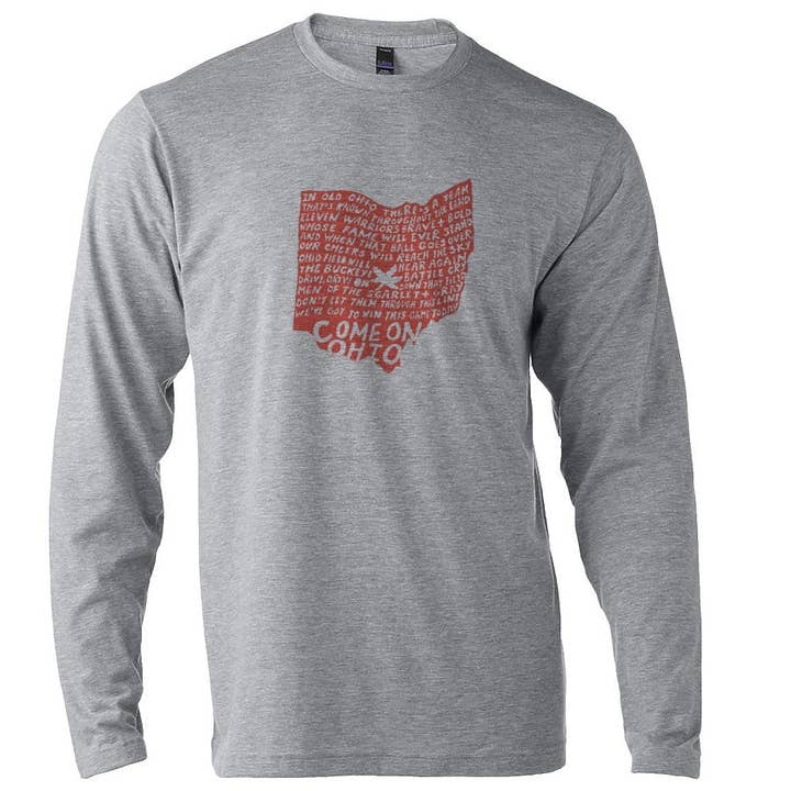 Megan Lee Designs - Wholesale Screen Printed T-Shirt - Unisex - Come on Ohio (OSU Buckeyes) : Unisex Long-sleeve Tee