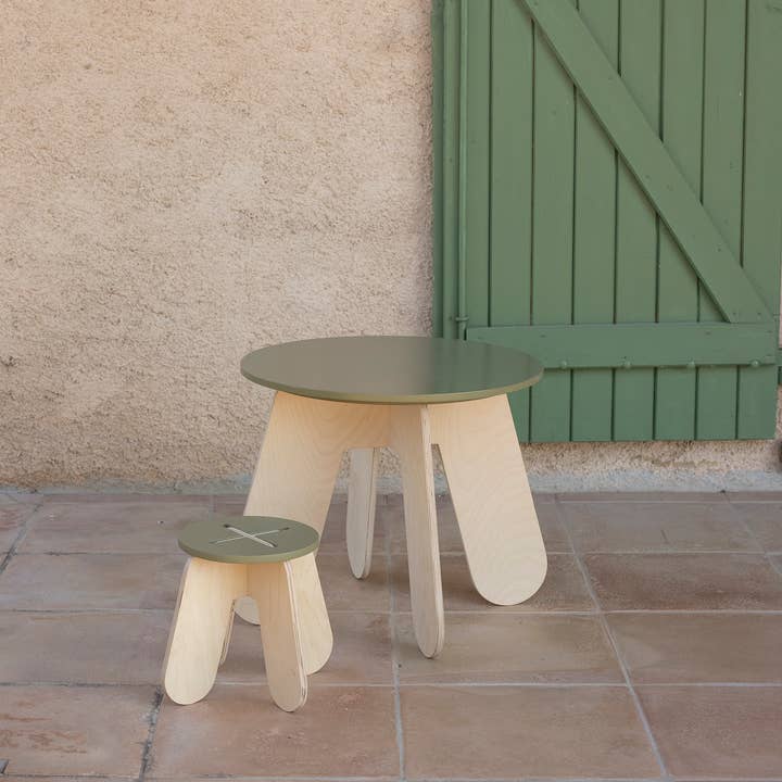 Babai - Wholesale Stool - Kids Wooden Stool X khaki8