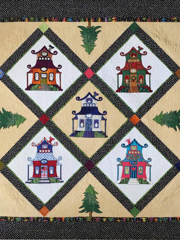 A Home for All Seasons Quilt Pattern - Finished Size 58 x 58 for wholesale by Hissyfitz Designs