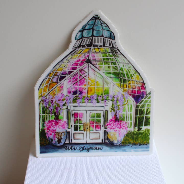 Joelle Hanton Art - Wholesale Sticker - Vinyl Sticker - Greenhouse Conservatory Watercolor Design