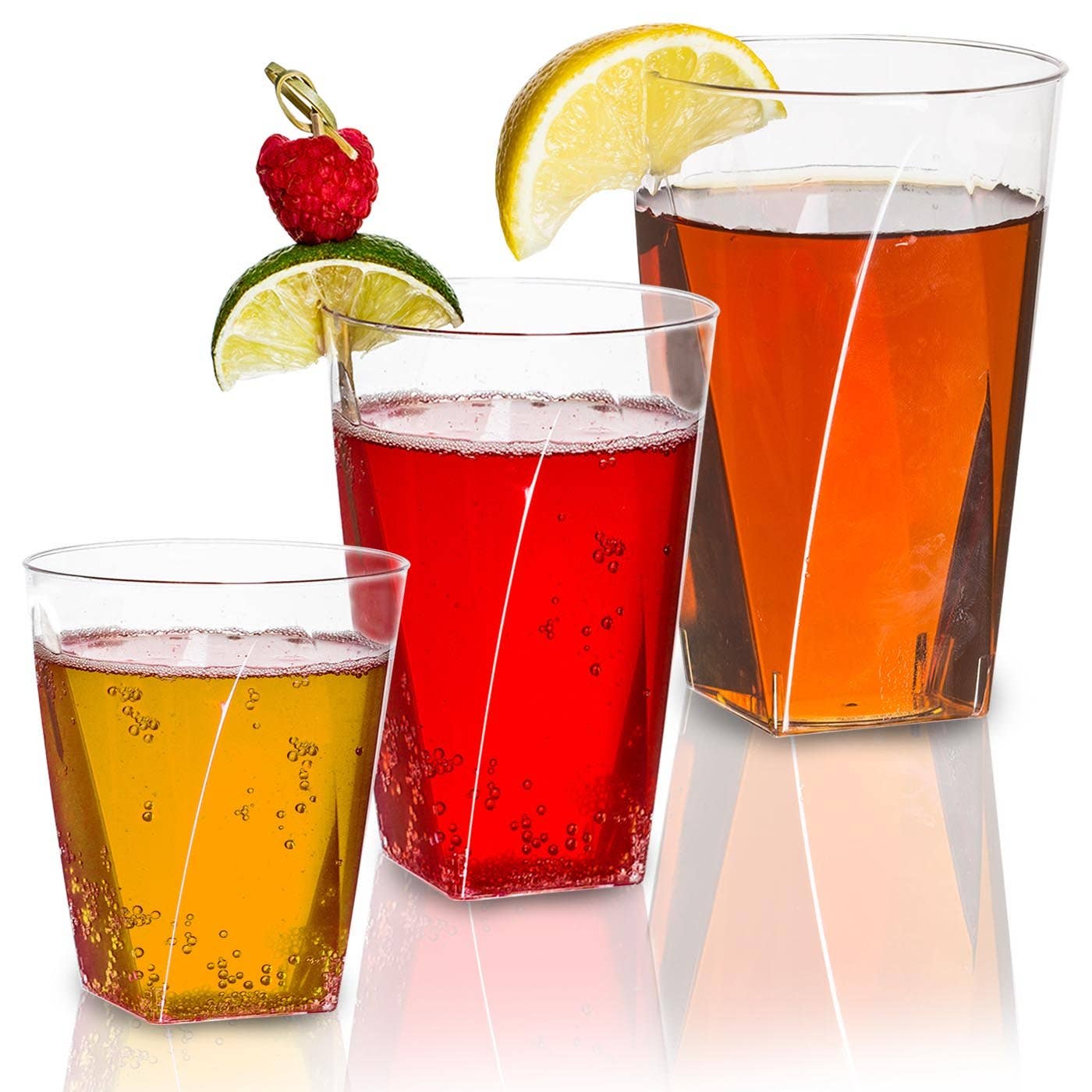 Smarty had a Party - Wholesale Disposable Cup - 7 oz. Clear Square Bottom Disposable Plastic Cups - 500 pcs7