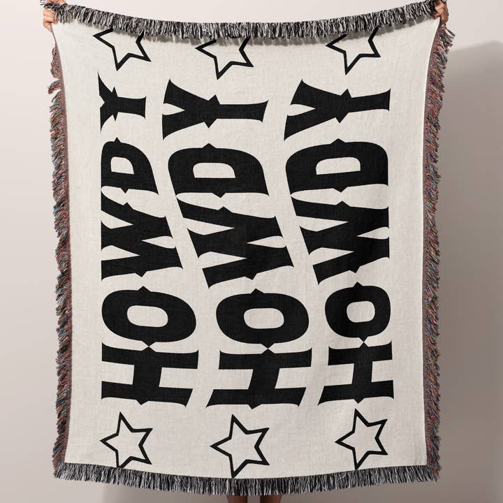 Coastal Cowgirl Aesthetic Western Woven Throw Blanket for wholesale by PunchyStuff Studio