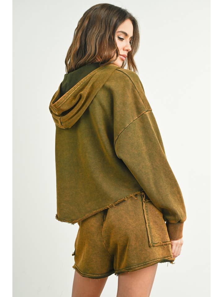 BUTTERMELON – wholesale Lounge shorts – Women's – Washed French Terry Drawstring Jogger Shorts - BMP730824