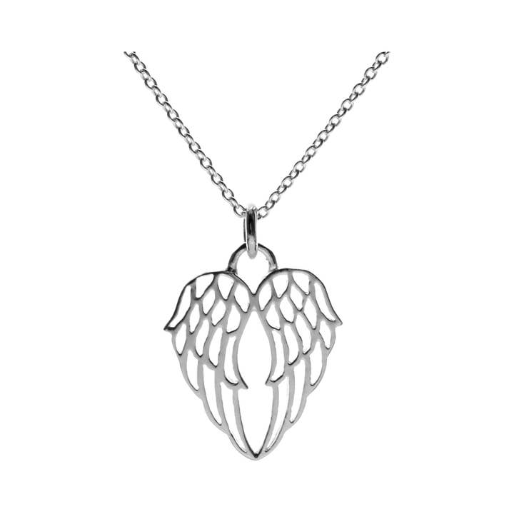 Zora cut out angel wings necklace for wholesale by Kali Ma Designs - Sterling Silver Jewellery