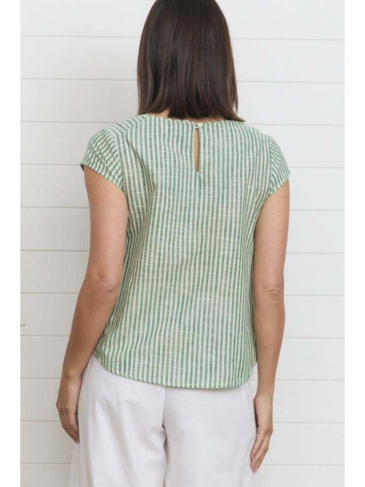 Remi Top - Green Stripe for wholesale on Faire4
