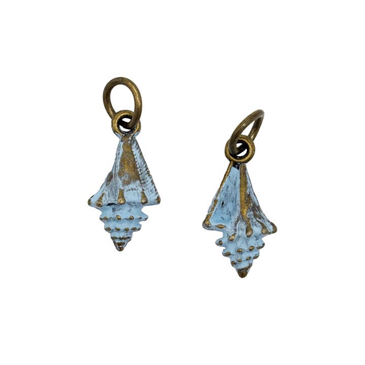 Conch Shell Charm Bracelet, Necklace, or Charm Only for wholesale by Gleeful Peacock