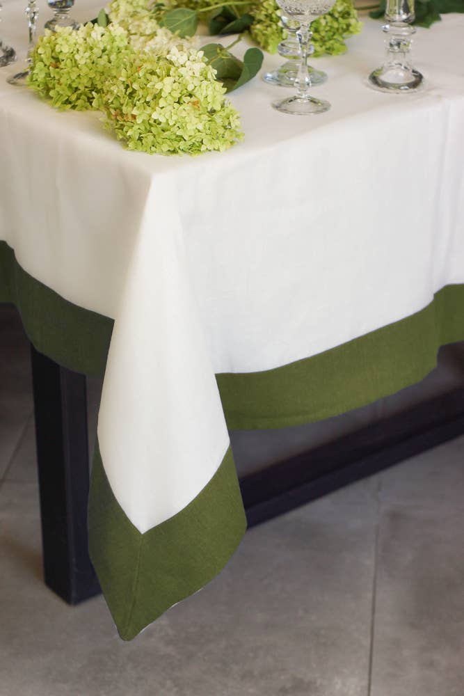 Liem Home - Wholesale Tablecloth - Custom tablecloth with border. Linen tablecloth with edging.2