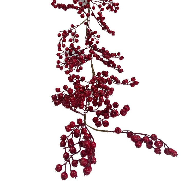 David Christopher's Collection - Wholesale Bunting/Garland - Crabapple Berry Cluster Garland 64"- Red