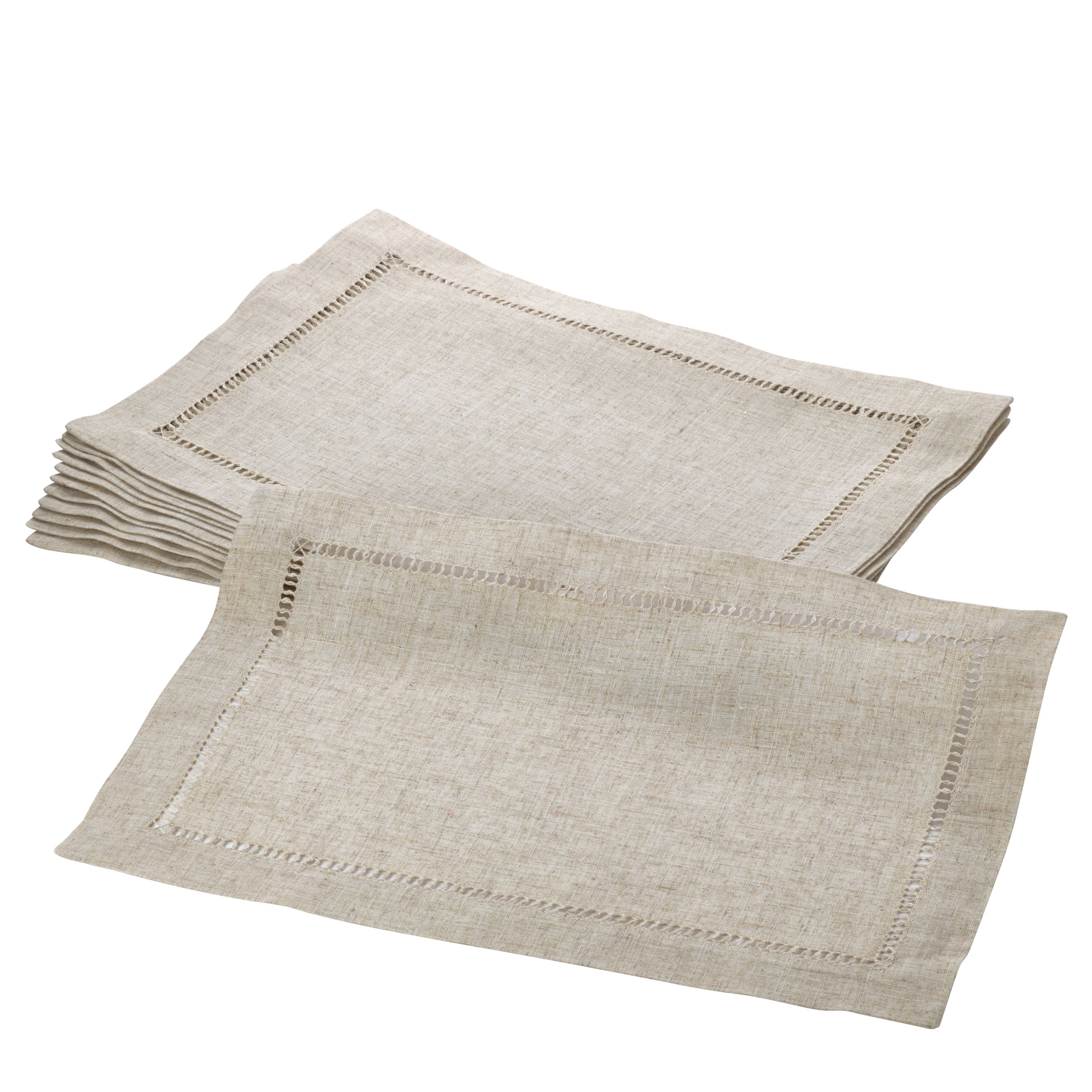 Natural Toscana Hemstitched Placemat for wholesale on Faire1
