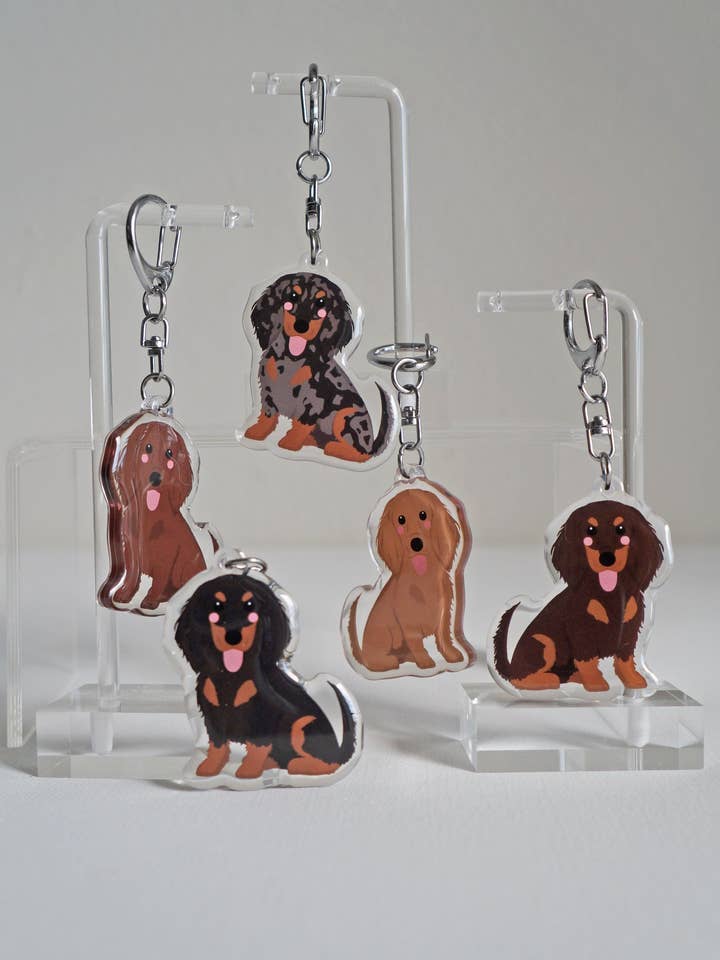 Dachshund Epoxy Keychain for wholesale by kiwi & WILLOW