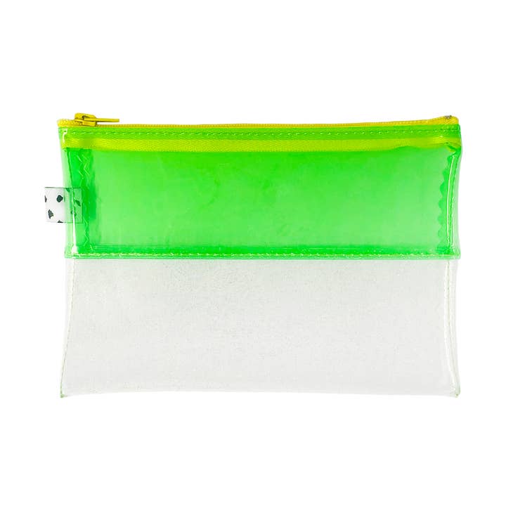 Green & Glitter Vinyl Pouch for wholesale by Kate Corn