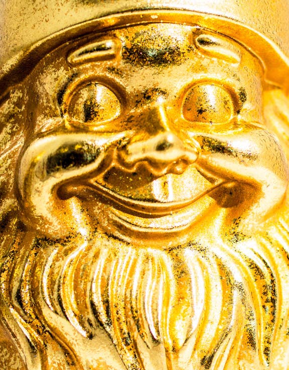 McGowan & Rutherford Ltd - Wholesale Decorative Figurine - Medium Gold "Naughty Gnome" Figure1