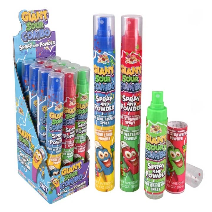 Majestic Wholesale - Wholesale Hard Candy - Giant Sour Combo Spray & Powder – 2.82oz 12CT0