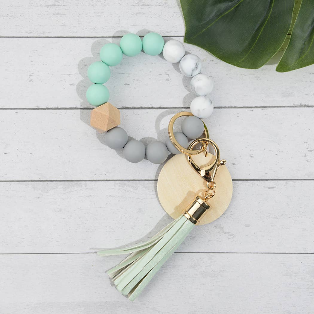 SoapElenGlen – wholesale Keychain bracelet – Silicone Beaded Fringed Keychain Wristlet13