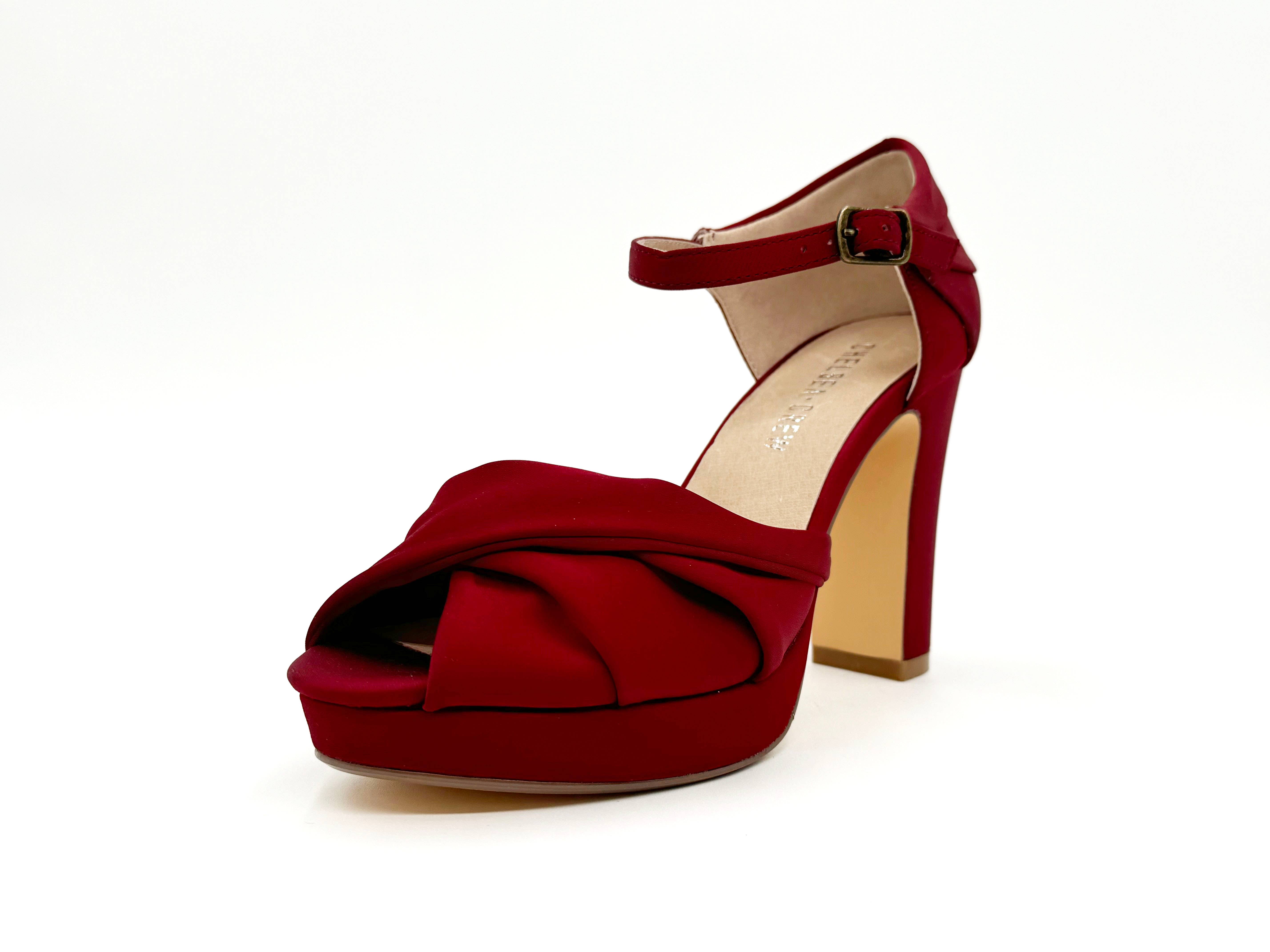 Chelsea Crew - Wholesale Platform Heels - Women's - Gloria Satin Platform Holiday Heels4