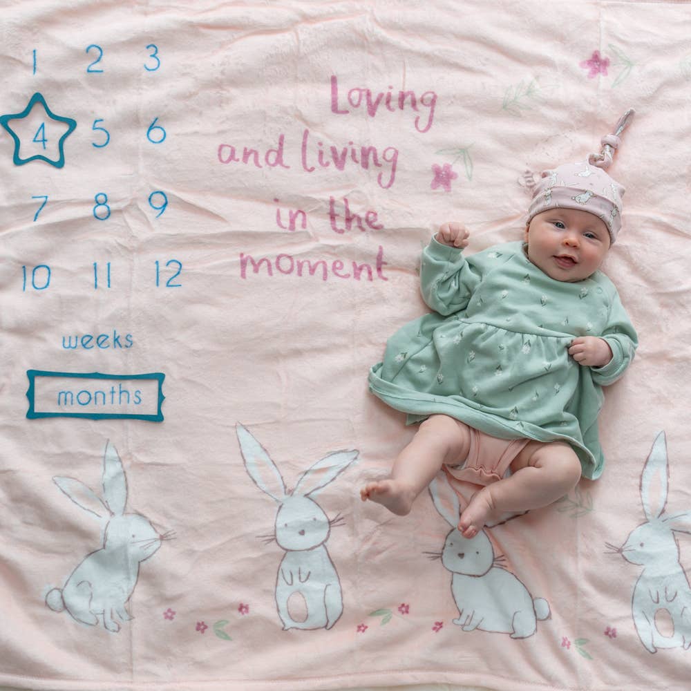 Ziggle Baby – wholesale Milestone blanket – Child & baby – Bunnies Milestone Blanket5